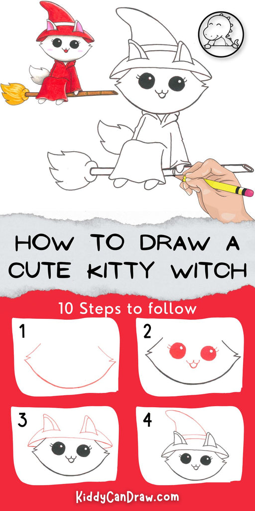 How To Draw a Cute Kitty Witch