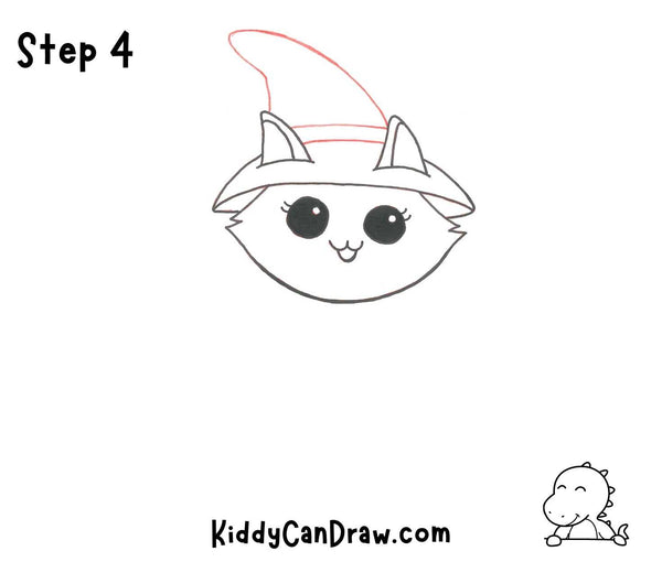 How To Draw a Cute Kitty Witch Step 4