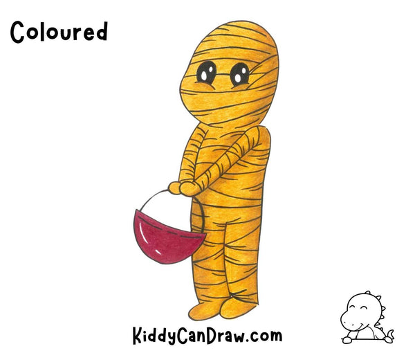 How To Draw a Cute Mummy Colored