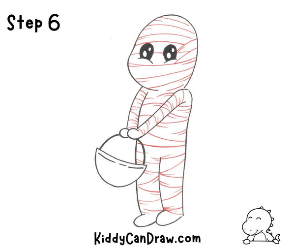 How To Draw a Cute Mummy Step 6