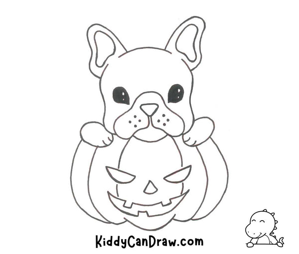 How To Draw a Cute Puppy inside Halloween Pumpkin Final