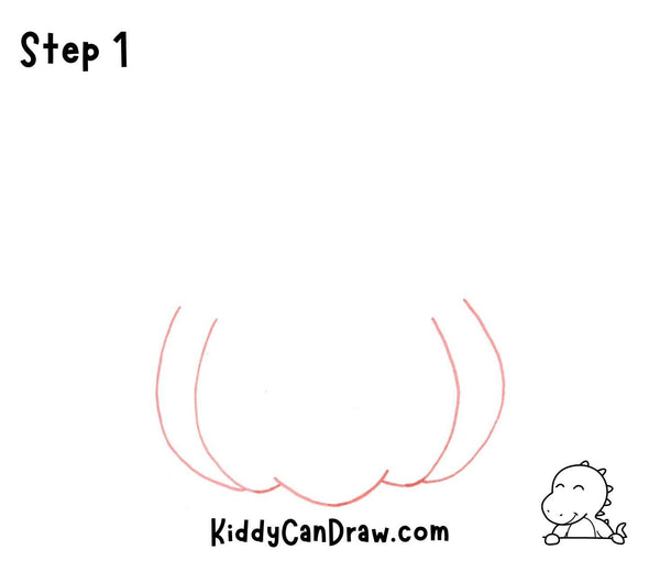 How To Draw a Cute Puppy inside Halloween Pumpkin Step 1