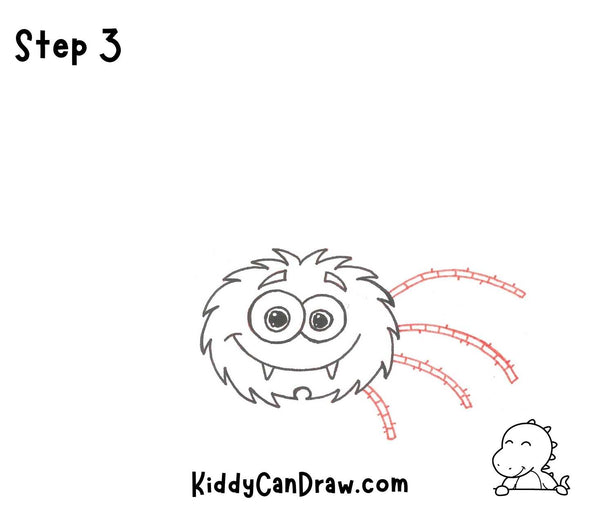 How To Draw a Cute Spider Step 3