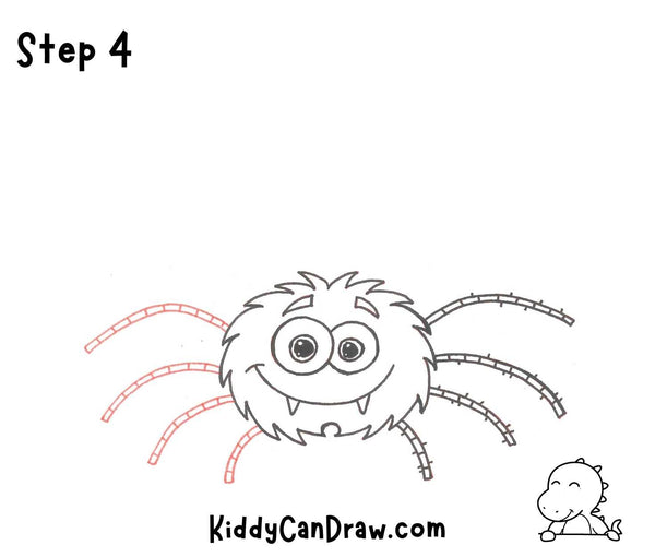 How To Draw a Cute Spider Step 4