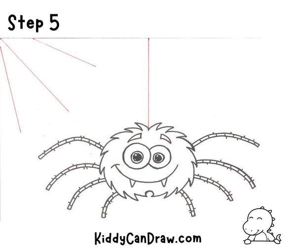 How To Draw a Cute Spider Step 5
