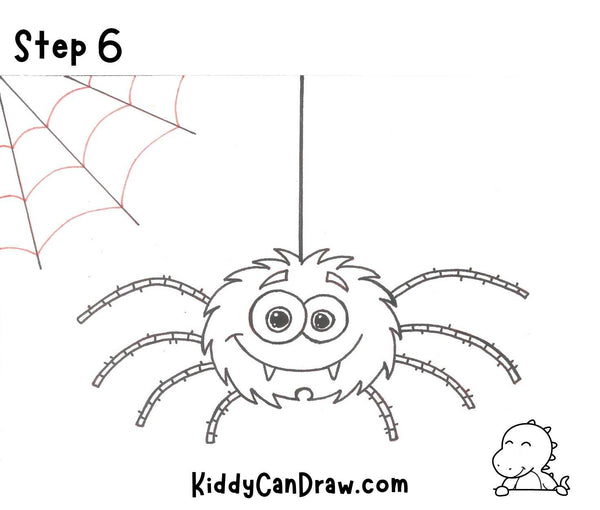 How To Draw a Cute Spider Step 6