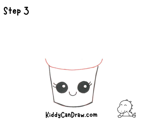How To Draw a Cute Witch Hat Cupcake For Halloween Step 3
