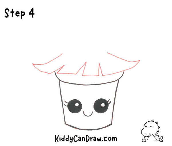 How To Draw a Cute Witch Hat Cupcake For Halloween Step 4