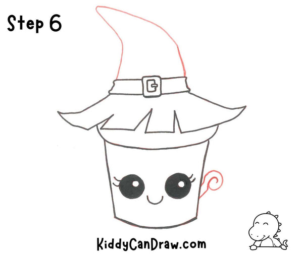 How To Draw a Cute Witch Hat Cupcake For Halloween Step 6