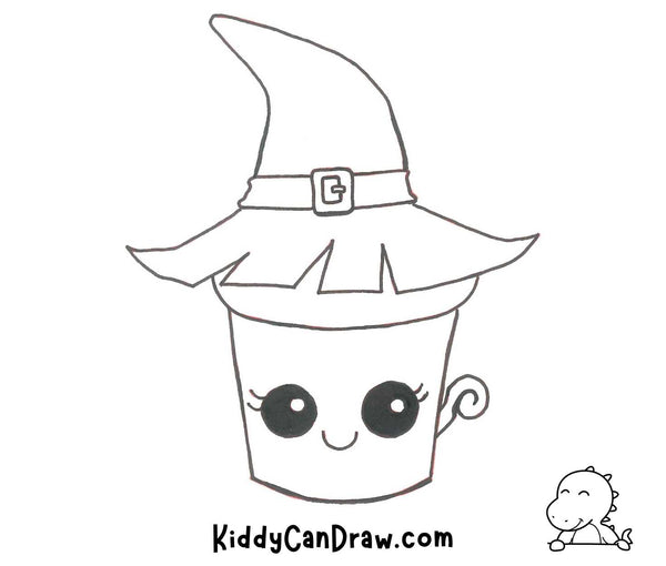 How To Draw a Cute Witch Hat Cupcake For Halloween Final
