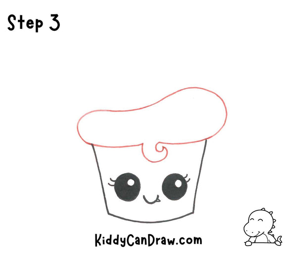 How To Draw a Dracula Cupcake step 3
