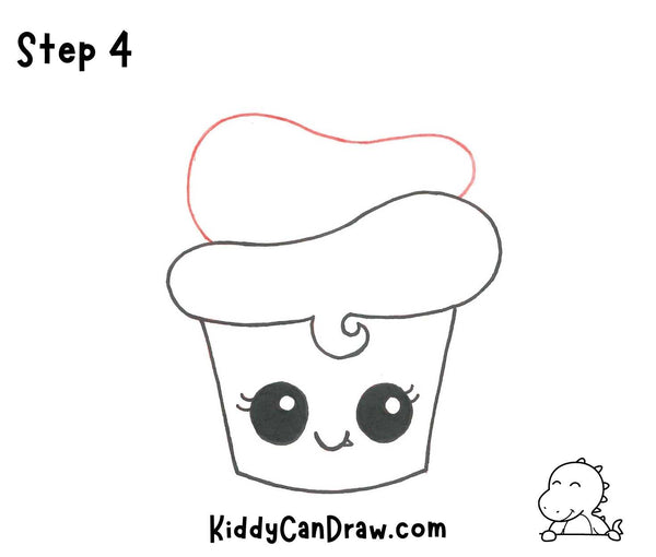 How To Draw a Dracula Cupcake step 4