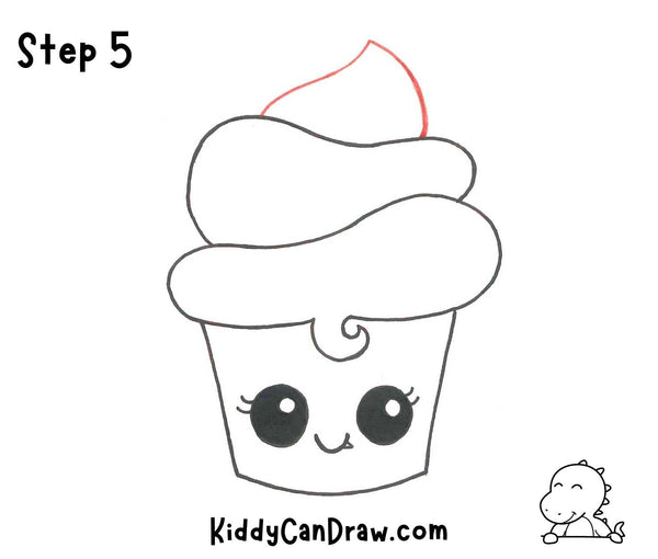 How To Draw a Dracula Cupcake step 5