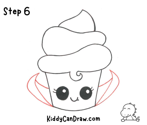 How To Draw a Dracula Cupcake step 6