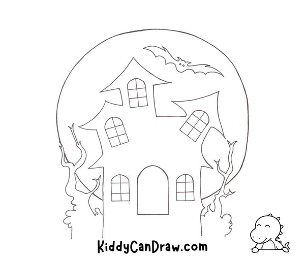 How To Draw a Haunted House Final