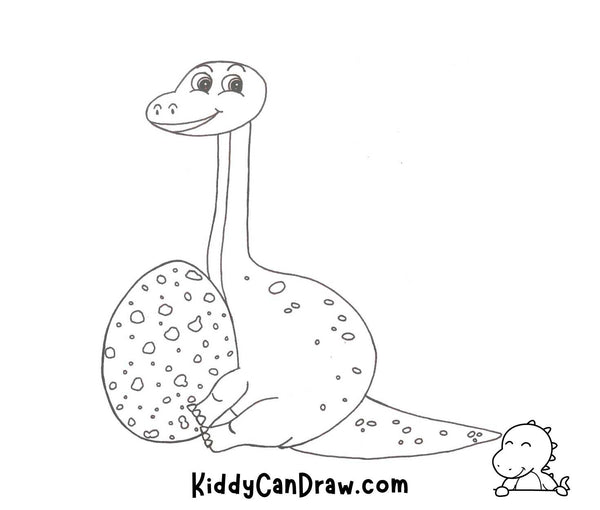 How To Draw a Mommy Dinosaur Final