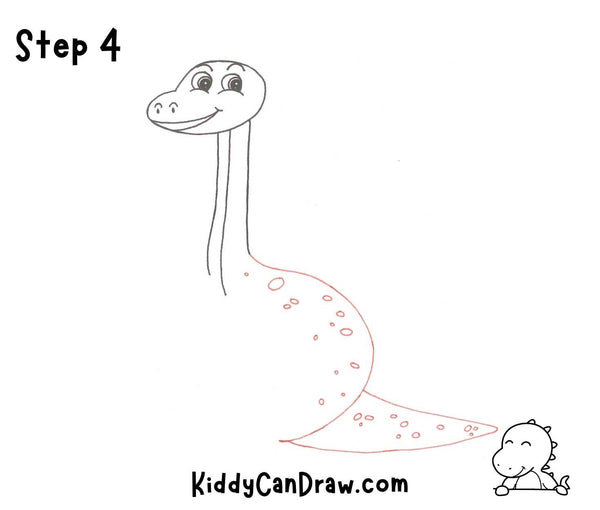 How To Draw a Mommy Dinosaur Step 4