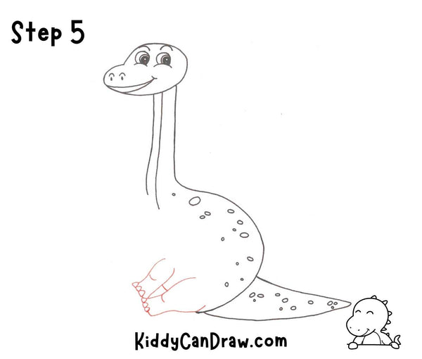 How To Draw a Mommy Dinosaur Step 5