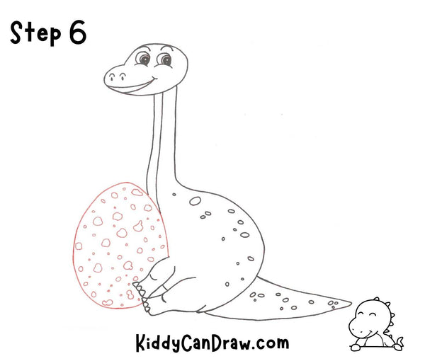 How To Draw a Mommy Dinosaur Step 6