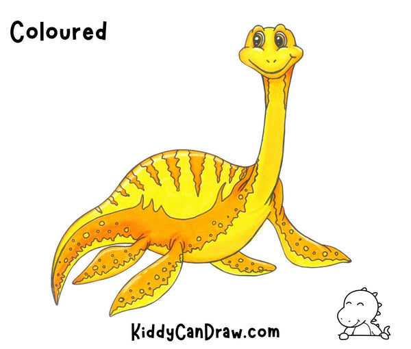 How To Draw a Dinosaur Plesiosaurus Coloured