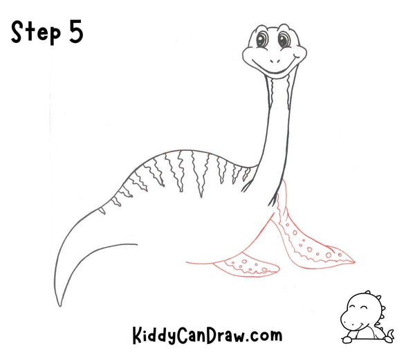 How To Draw a Dinosaur Plesiosaurus Step 5