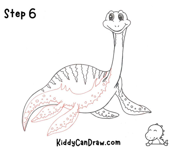 How To Draw a Dinosaur Plesiosaurus Step 6