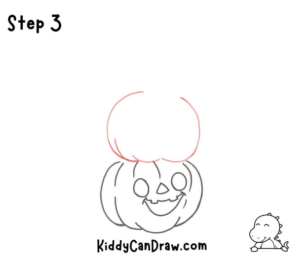 How To Draw a Stack Of Laughing Pumpkins Step 3