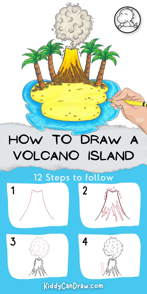 How To Draw a Volcano Island