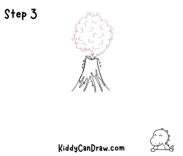 How To Draw a Volcano Island Step 3