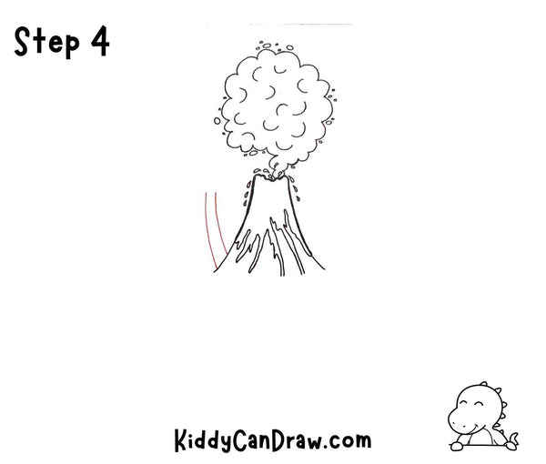 How To Draw a Volcano Island Step 4