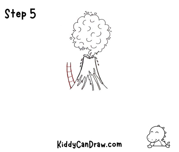 How To Draw a Volcano Island Step 5