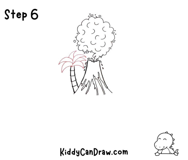 How To Draw a Volcano Island Step 6