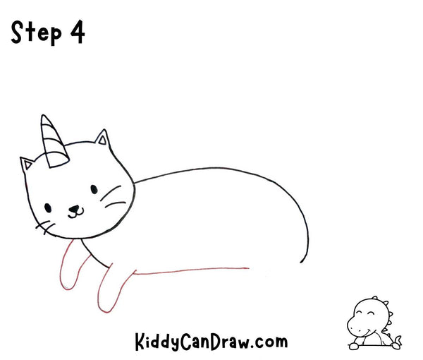 How to Draw A Flying Unicorn Cat step 4