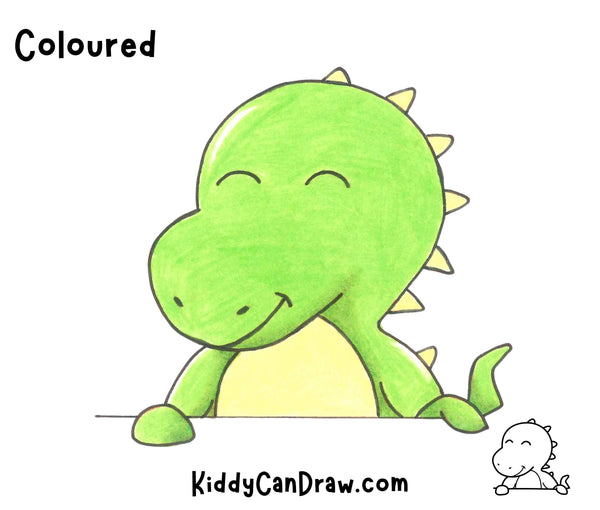 How to Draw Kiddy Dino coloured