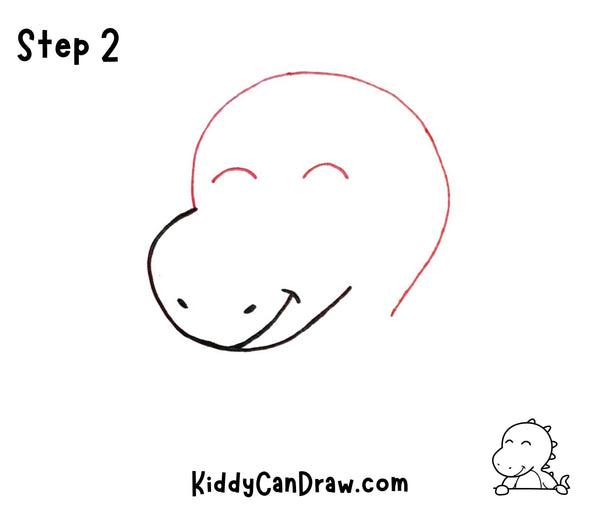 How to Draw Kiddy Dino step 2