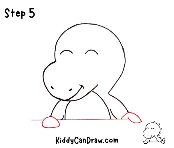 How to Draw Kiddy Dino step 5