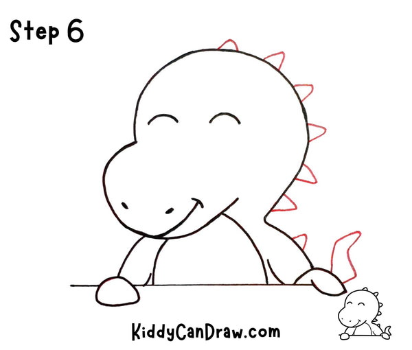 How to Draw Kiddy Dino step 6