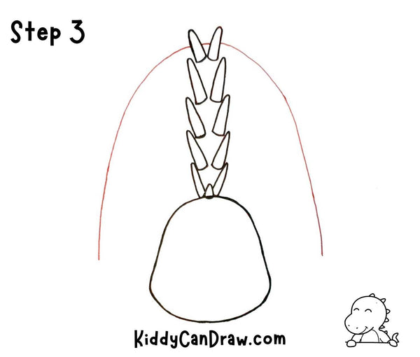 How to Draw Sleepy Dinosaur step 3