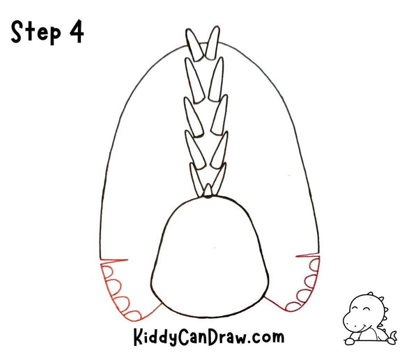 How to Draw Sleepy Dinosaur step 4