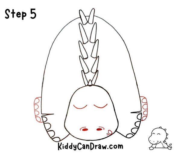 How to Draw Sleepy Dinosaur step 5