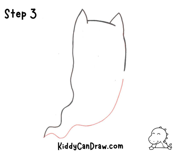 How To Draw a Cat's Ghost Step 3