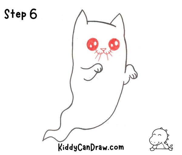 How To Draw a Cat's Ghost Step 6