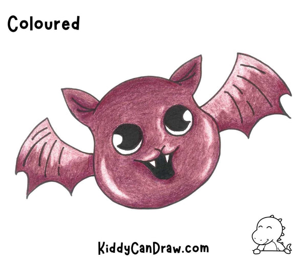How to Draw a Cute Bat Coloured