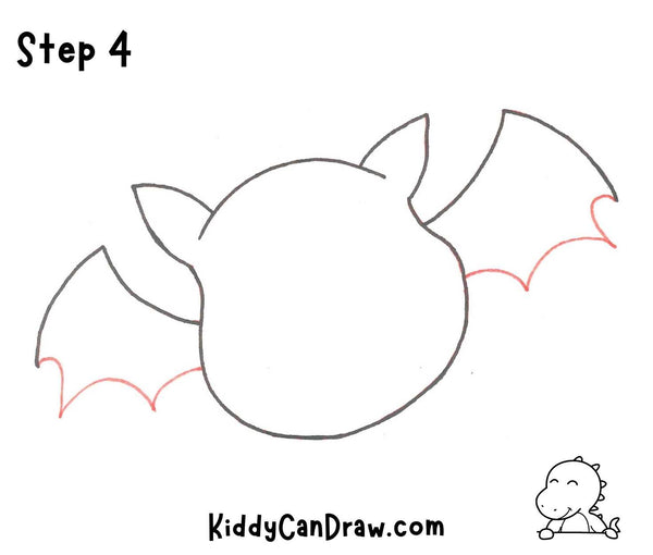 How to Draw a Cute Bat Step 4