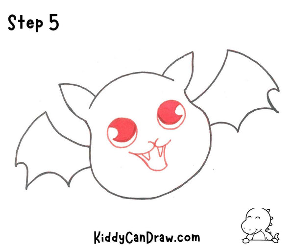 How to Draw a Cute Bat Step 5