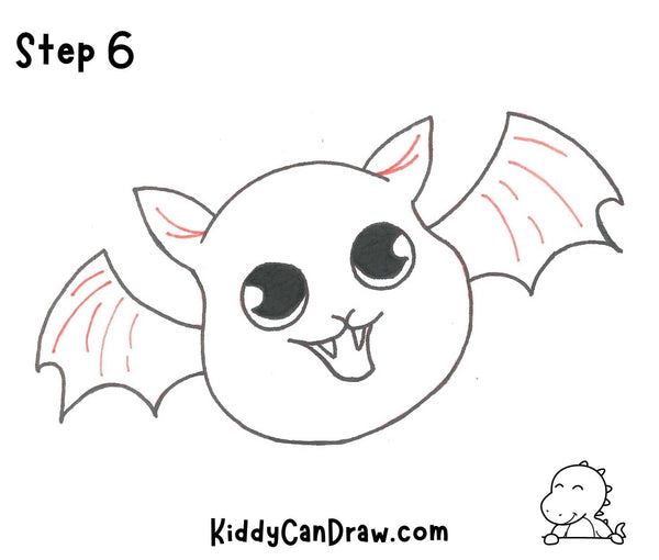 How to Draw a Cute Bat Step 6