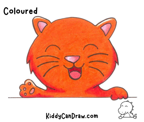 How to Draw a Cute Cat Colored