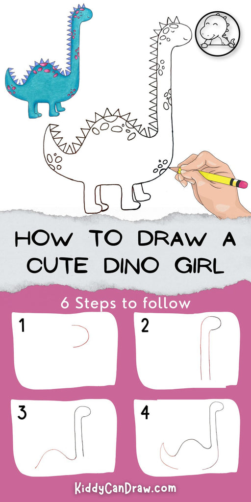 How to Draw a Cute Dino Girl