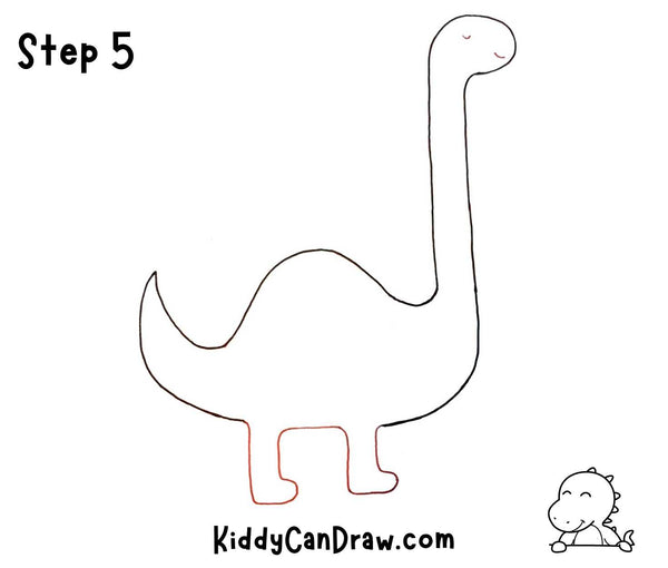 How to Draw a Cute Dino Girl step 5