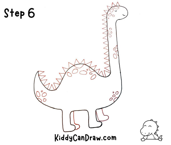 How to Draw a Cute Dino Girl step 6